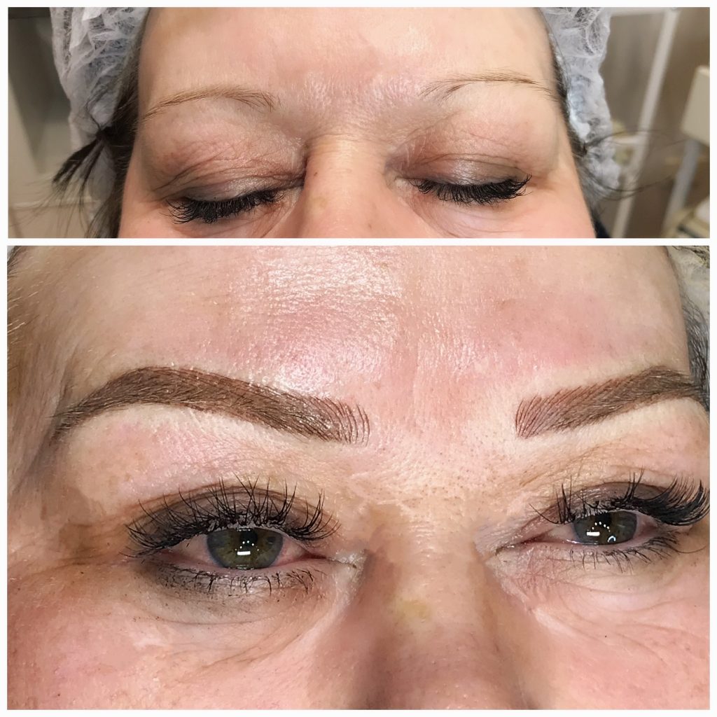 Combination brows tattoo before and after – Cosmetic Tattooing Melbourne, St Kilda