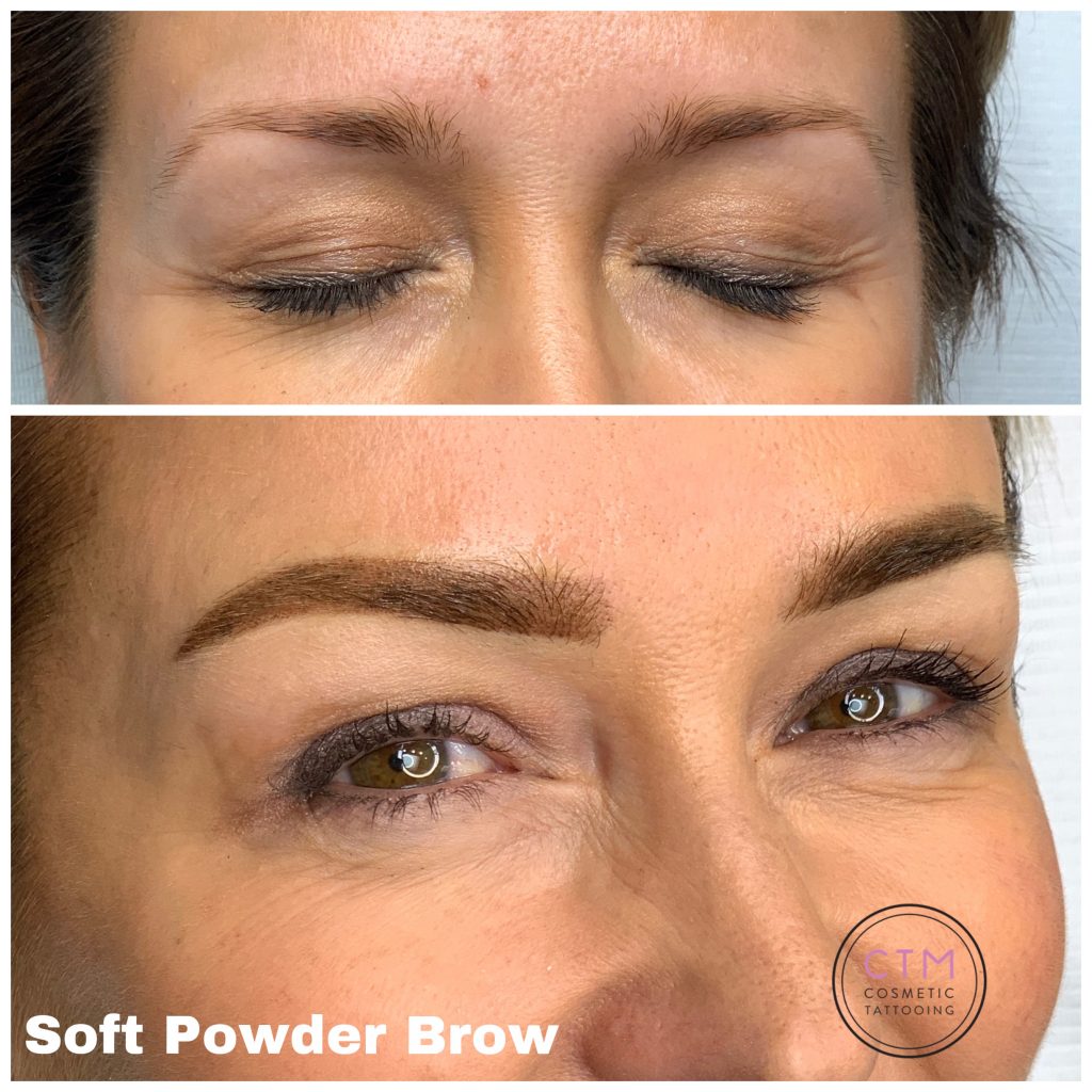 Ombré powder brows before and after – Cosmetic Tattooing Melbourne, St Kilda