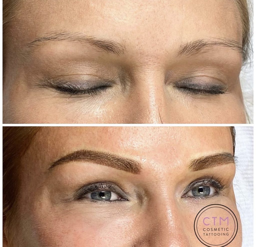 Powder brows before and after – Cosmetic Tattooing Melbourne, St Kilda